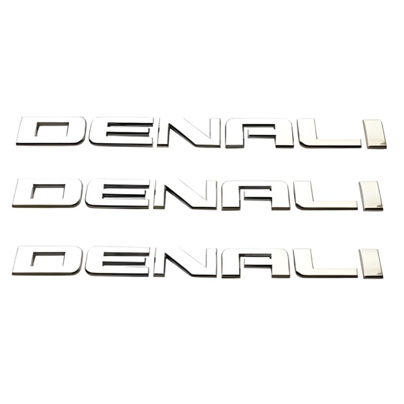 Denali 3PC Nameplate Emblem HD Badge for GMC Yukon  Sierra 20072020 Models  Genuine Replacement Emblem  Chrome Finish